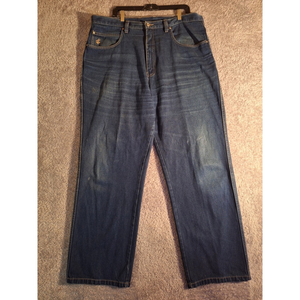 Vintage Rocawear Baggy Denim Jeans Blue Wide Leg Streetwear Mens 38x32, Grunge